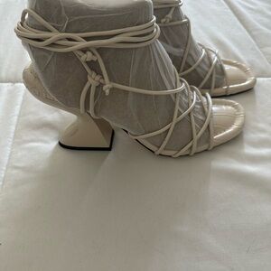 Elegant Cream Strappy Women's Heels